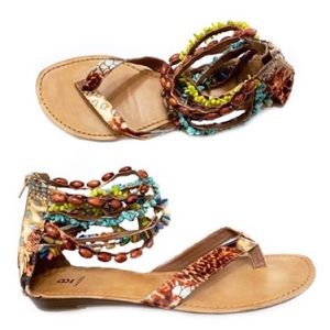 Boho beaded sandals